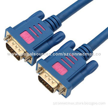 Male to Male VGA HD15 Cables with Double Shielded Coax RGB Conductor